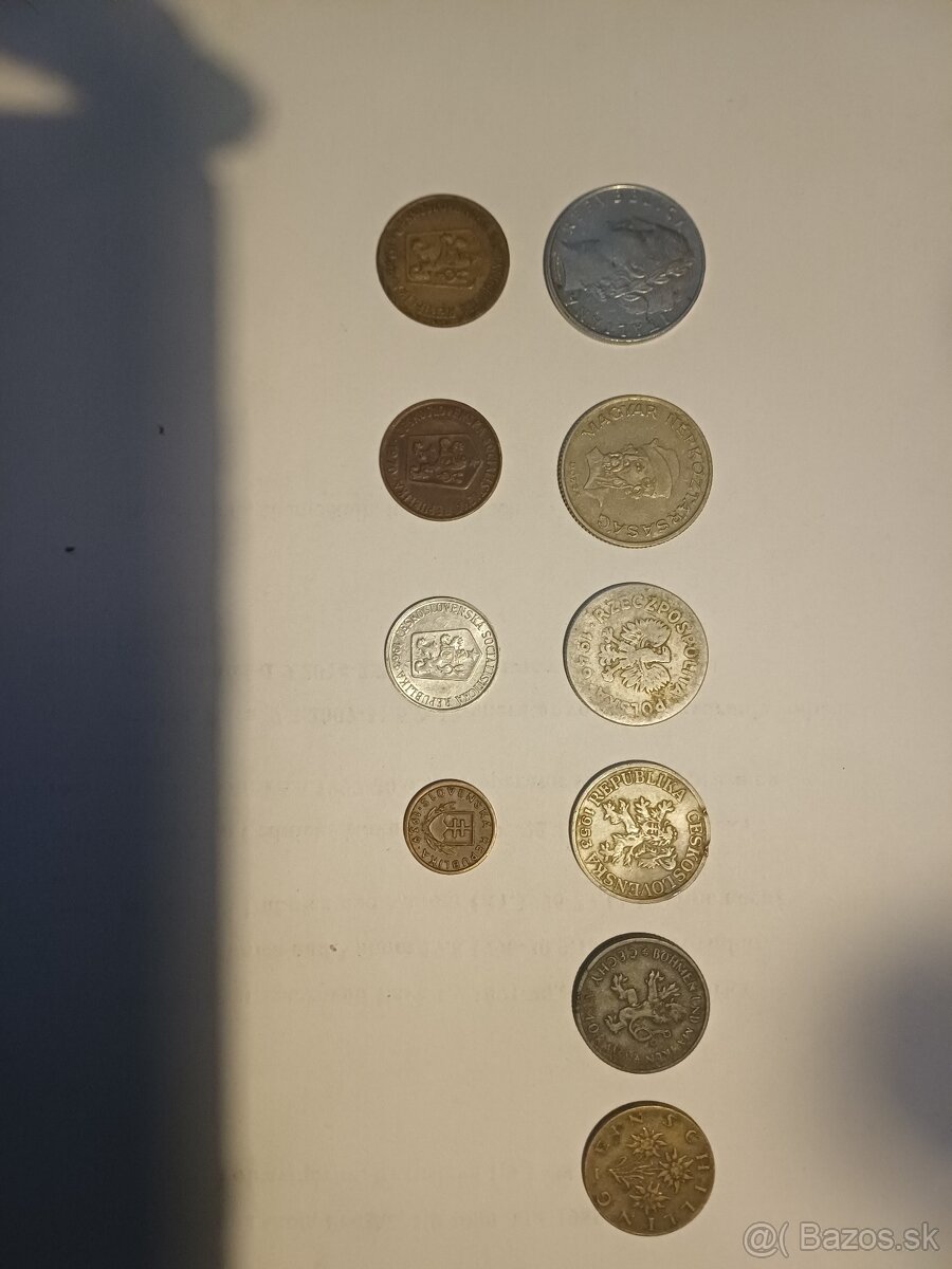Rôzne mince na predaj,aj zahraničné,staré