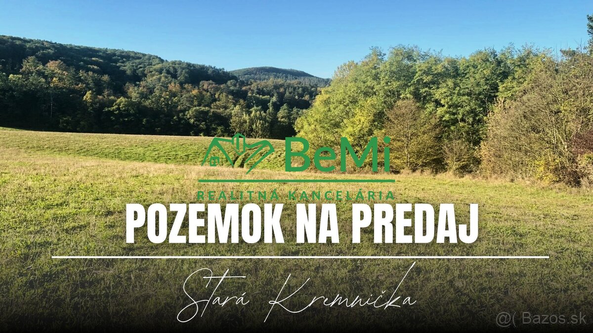Slnečný pozemok, 1874 m2, Stará Kremnička