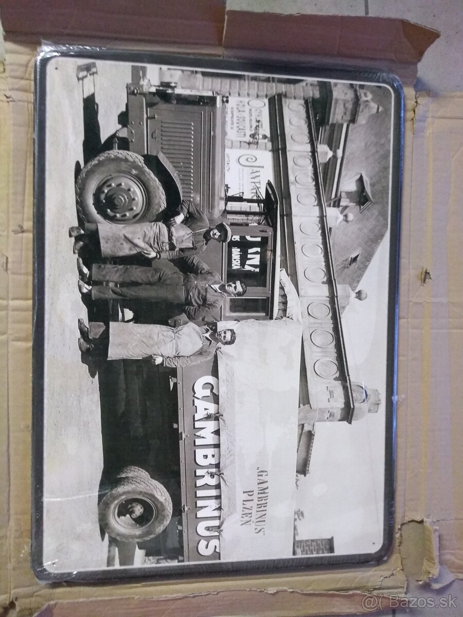 Plechová tabuľa retro Gambrinus