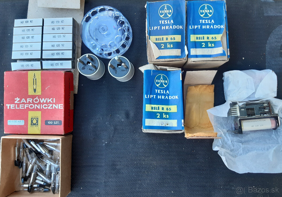 Relé a iné telekomunikačné súčiastky Tesla