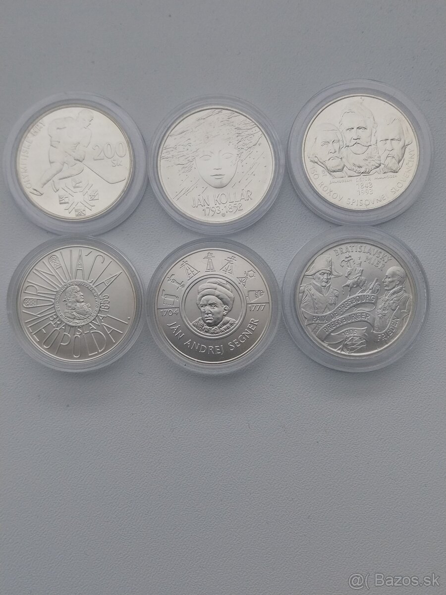 Mince Strieborne 200 koruny Bk