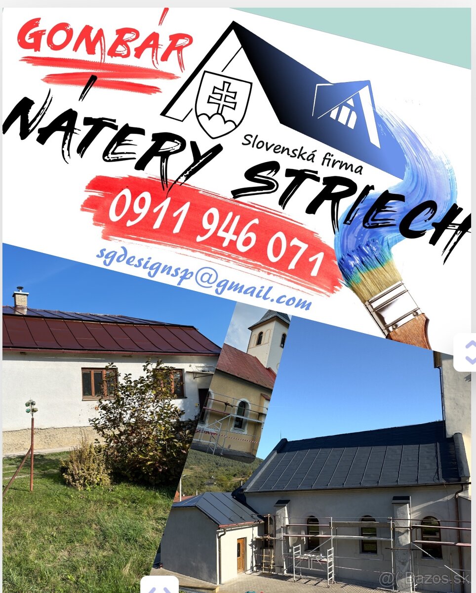 NÁTERY STRIECH - CELÉ SLOVENSKO