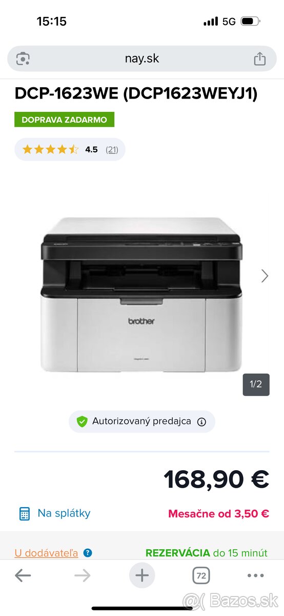 Nova Brother dcp1623We laserova tlaciaren