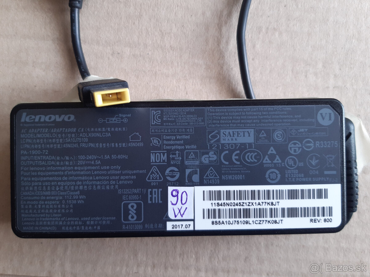 Napájací adaptér Lenovo 90W 20V/4.5A