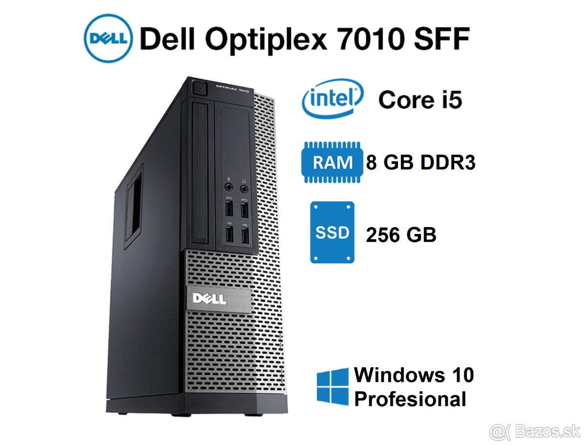 DELL OP 7010 SFF, I5-2400, 8GB RAM, 256GB SSD, W10Profi