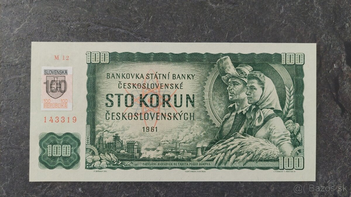 3x 100 Kčs 1961 + Sk kolok