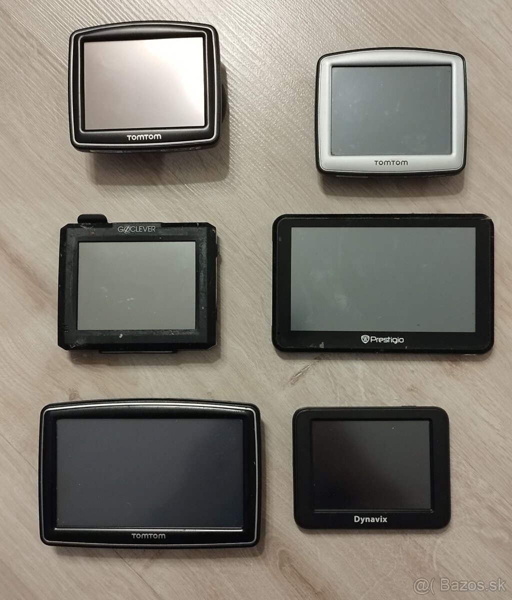 Predám 6 ks rôznych GPS navigácií TOMTOM, DYNAVIX, PRESTIGIO