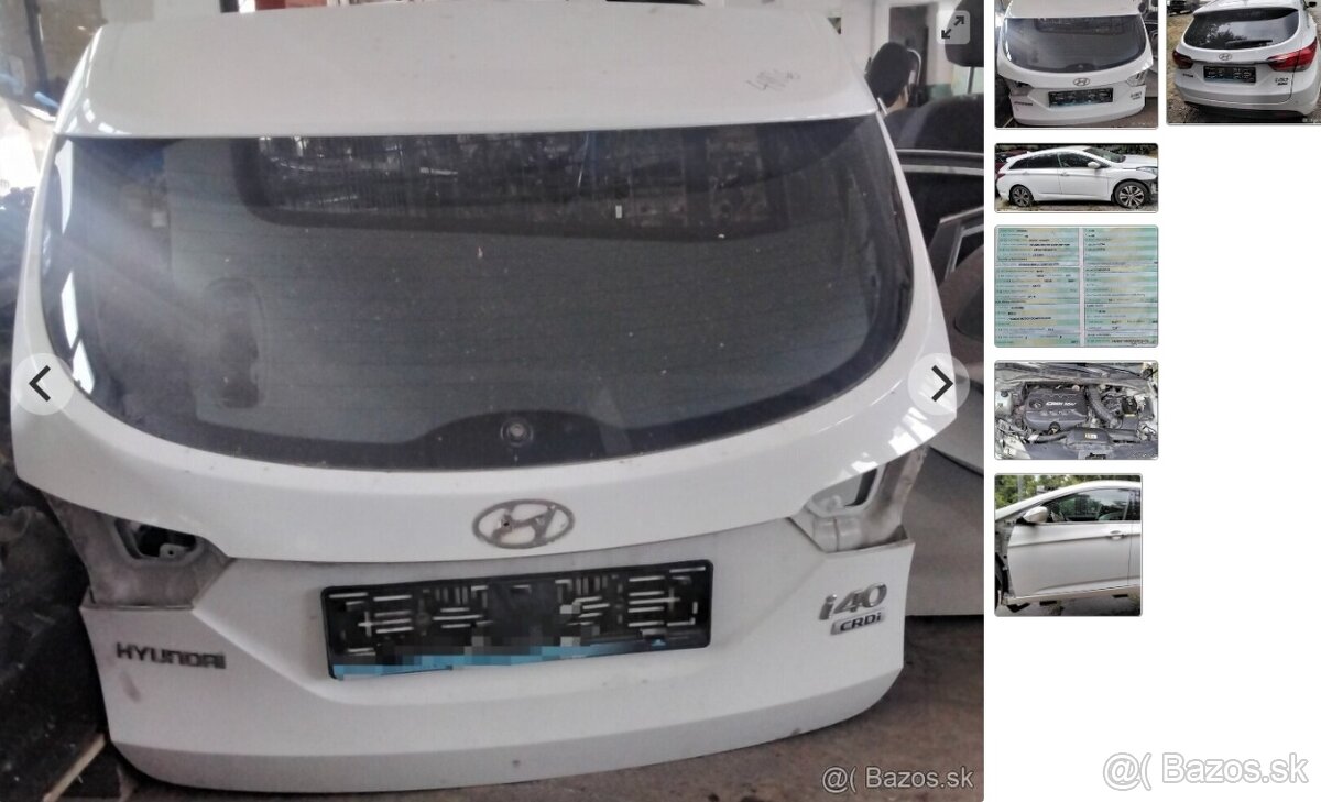 Predám PIATE DVERE HYUNDAI i40 CW 1.7 CRDi 2015 TRYSKY