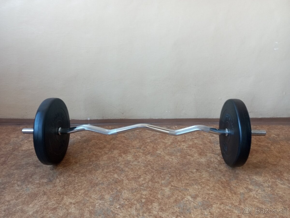 Chrómovaná EZ-činka INSPORTLINE CEM 27 kg - NOVÁ za 1/2 ceny