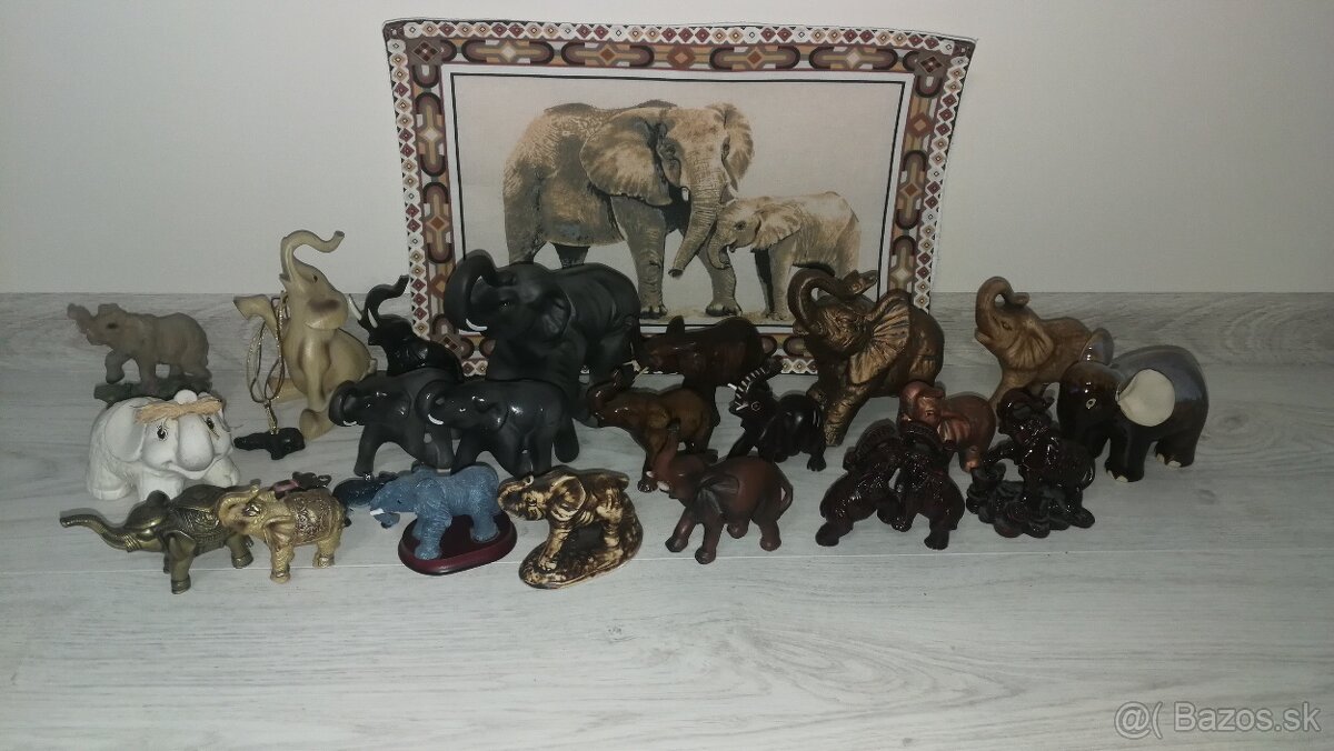 ✅ Dekoračné sošky slonov - rôzny materiál, veľkosť ✅
