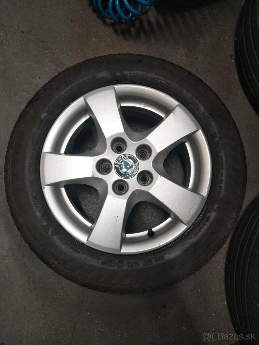 Alu 5 x 100 R 14 + zimné pneu.