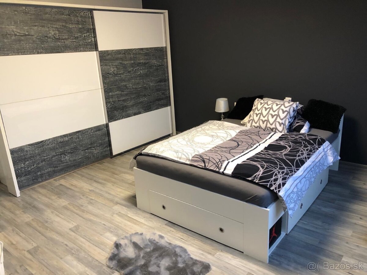 Manželská posteľ 140x200 BIELA ✅