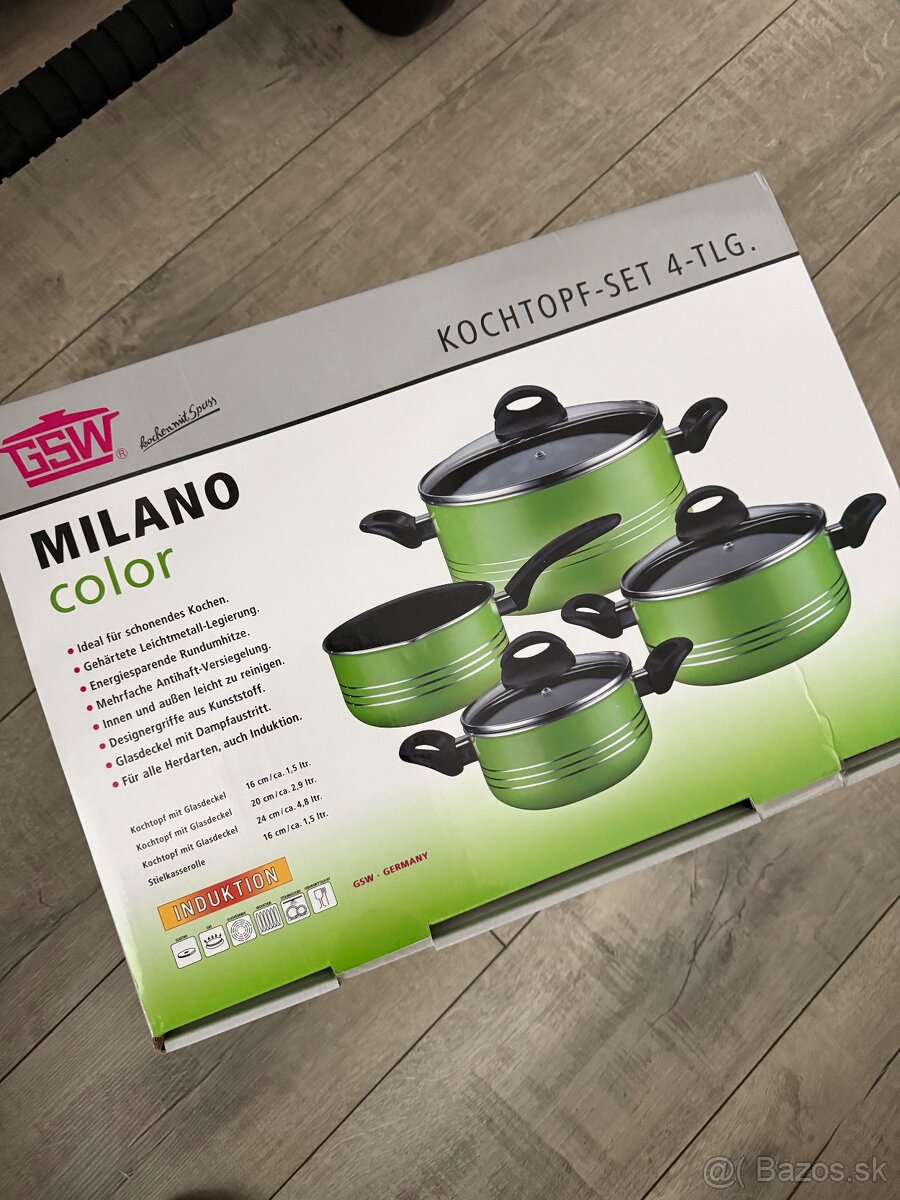 Nový set hrncov GSW MILANO – indukcia, 4-dielny, zelená