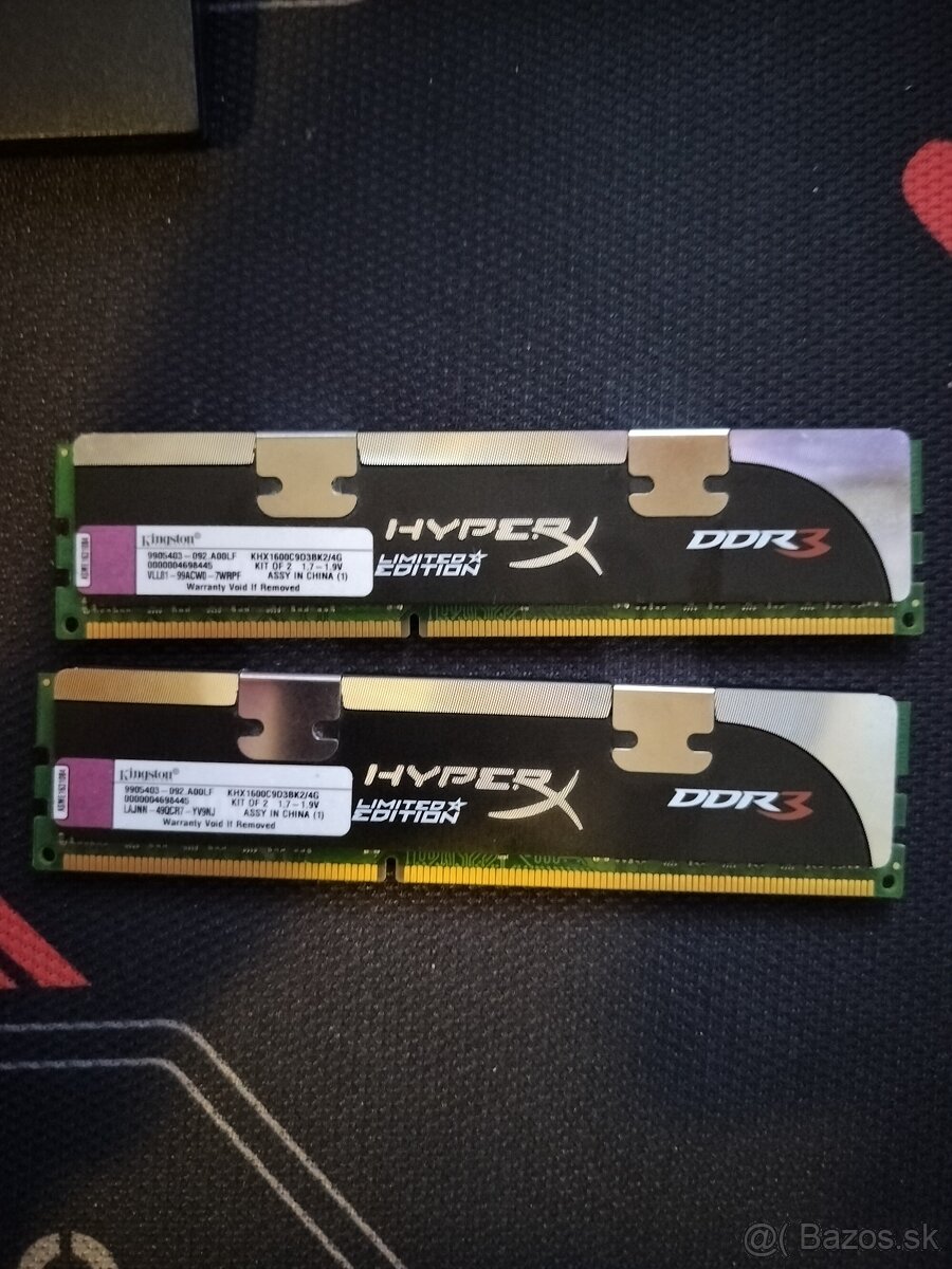 (1) 8GB RAM Kit DDR3 Kingston HyperX Limited Edition (2x4GB)