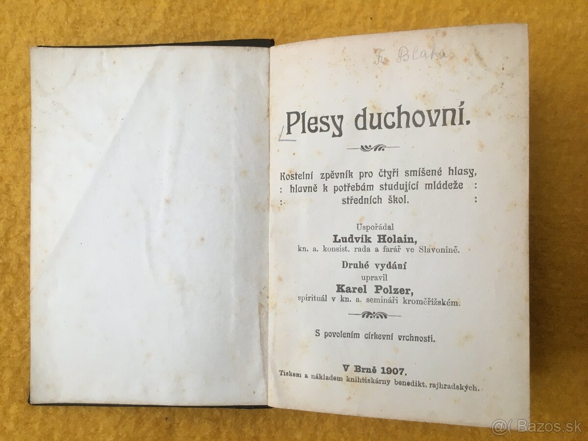 PLESY DUCHOVNÍ, ROK 1907