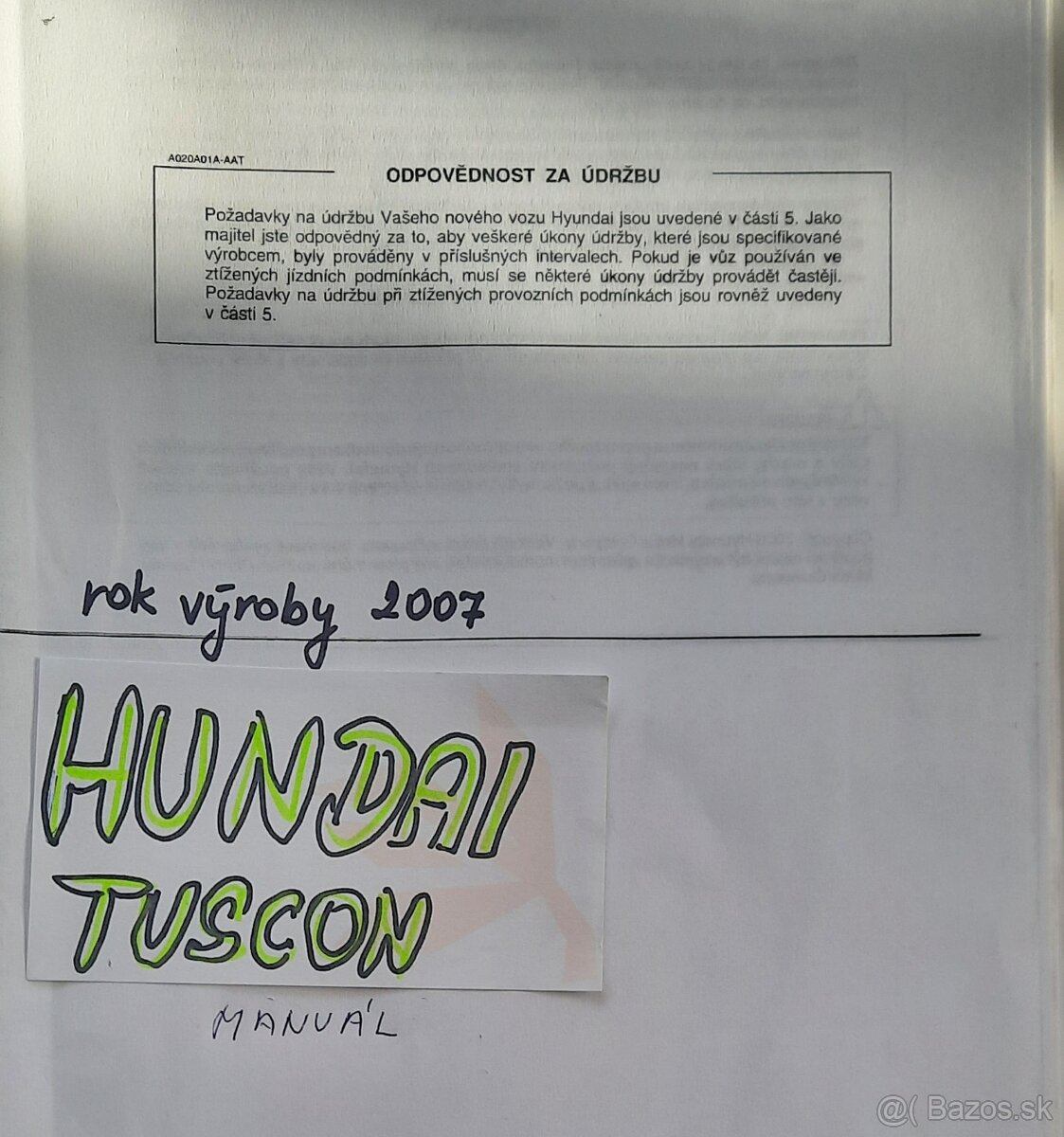 Manuál na Hyundai Tucson-2007