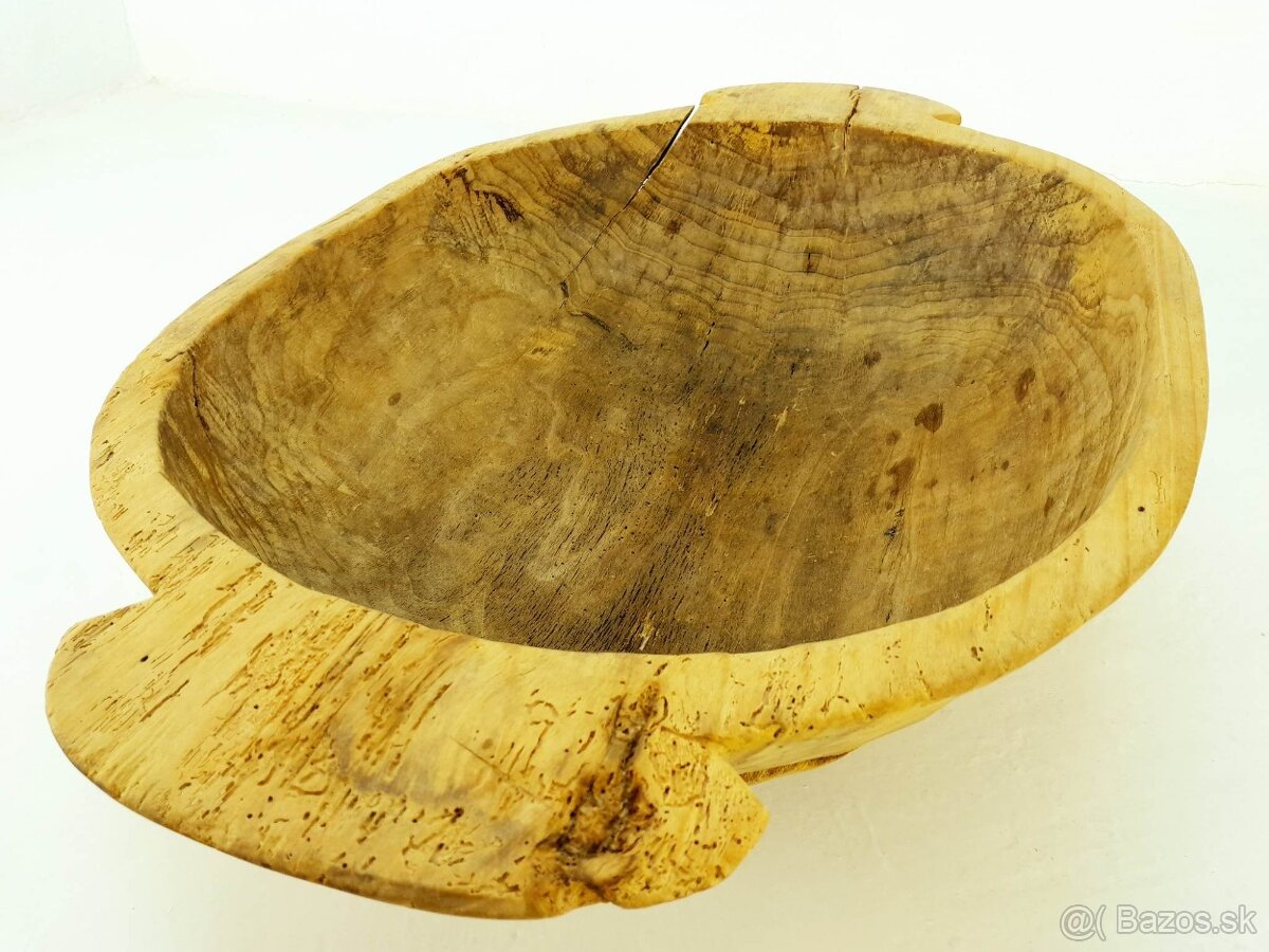 Stará drevená nádoba - Dlabaná miska - old wooden bowl