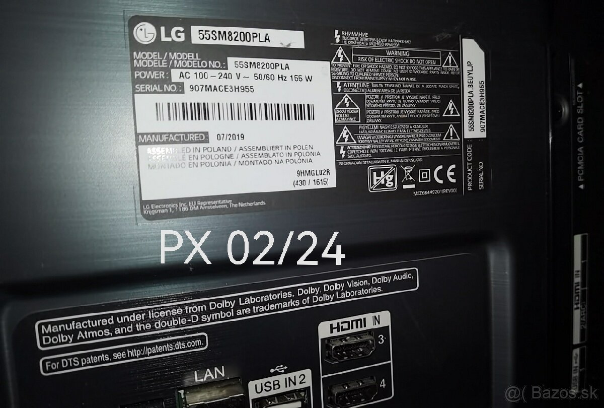 Predám MB z TV LG 55SM8200PLA.