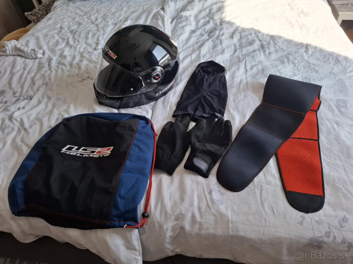 Výklopná prilba LS2 FF386 + rukavice + pás + kukla