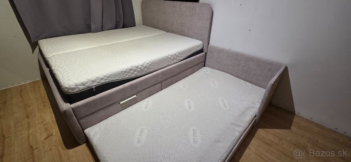 Manželská posteľ Ikea s prísteľkou