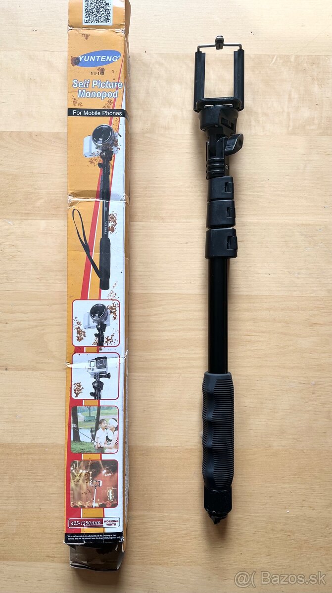 Selfie tyč YUNTENG 188 + držiak na telefón