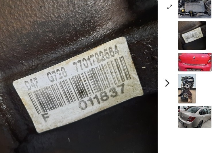 Predám Motor D4FG7 Renault 1.2 Thalia II Clio II D4F G7 Mot