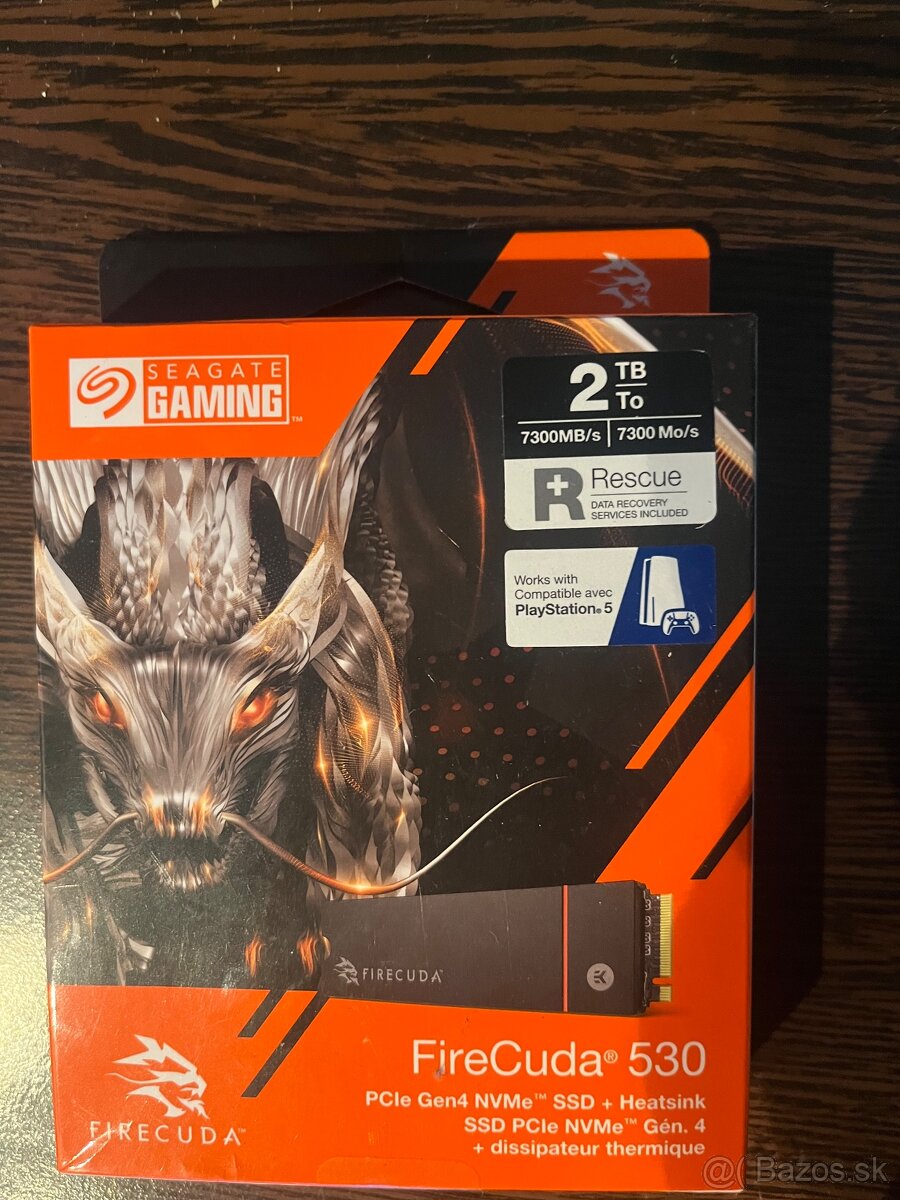 Predám FireCuda 530 2TB SSD PS5 heatsink - perfektný stav