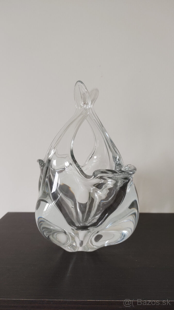 Vaza/Kosicek z hutneho skla