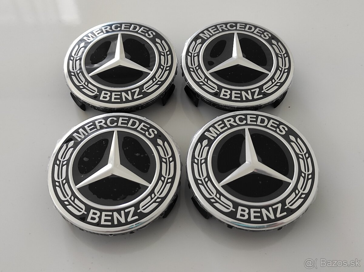 Stredove kryty diskov Mercedes 75mm cierne