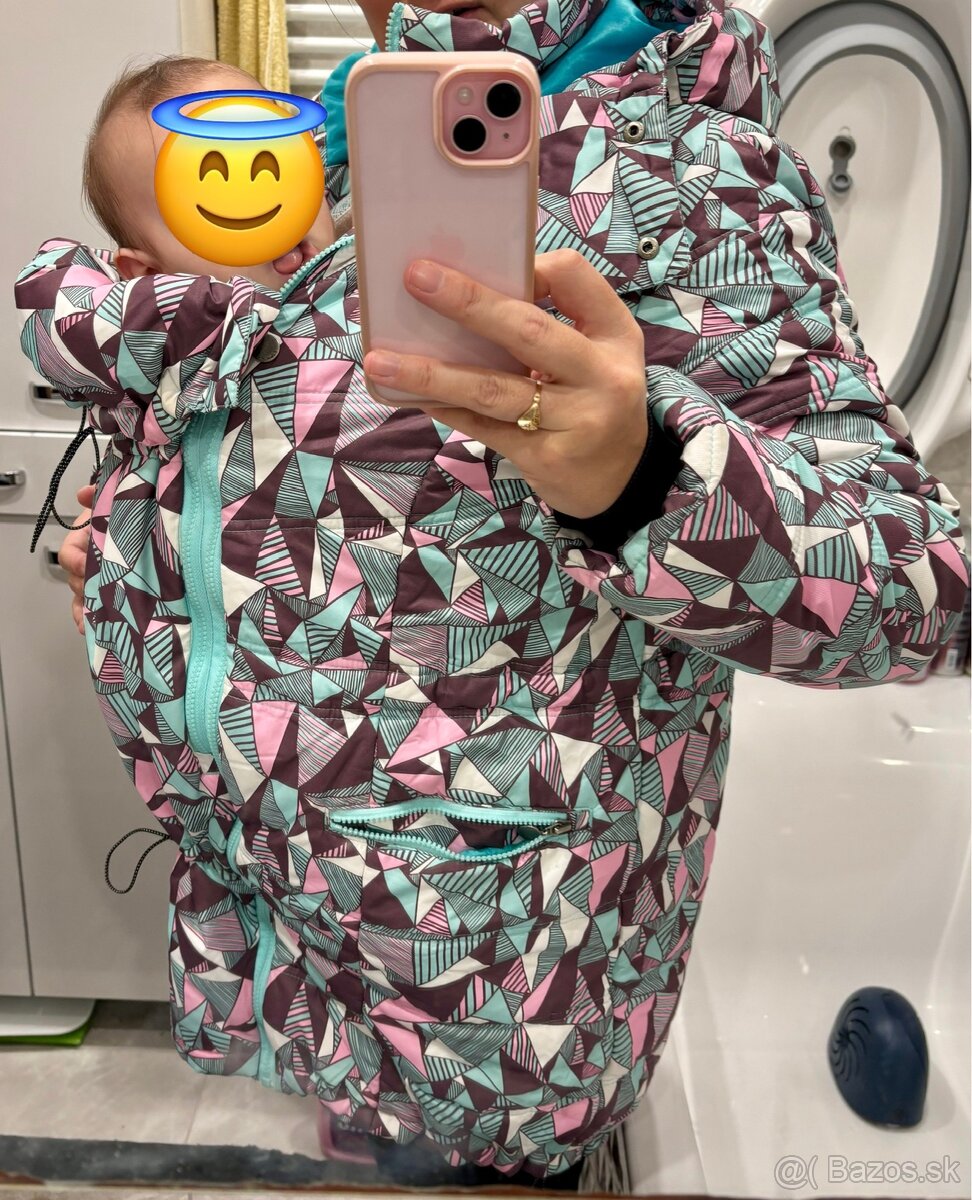 Tehotenská a nosičská zimná bunda I Love Mum