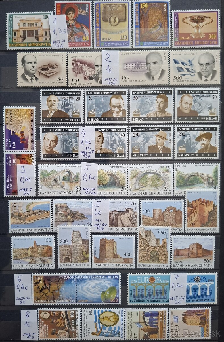 Poštové známky Grécko (127poloziek)