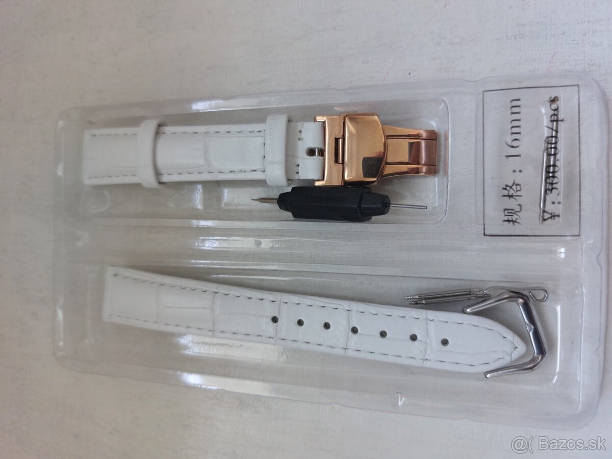 biely damsky kozeny remienok 16mm