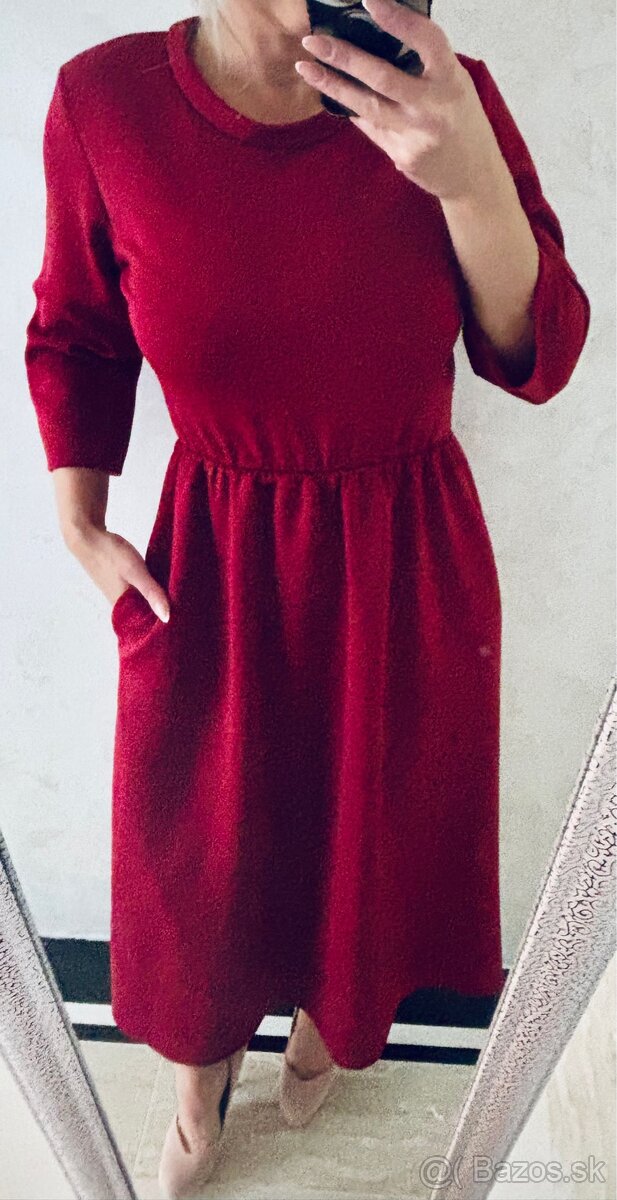 Damske dlhe talianske šaty bordo