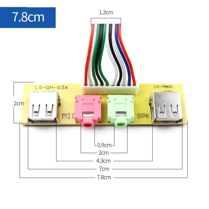 Predný panel i/o 2xUSB 2.0 Aux 3.5 78mm