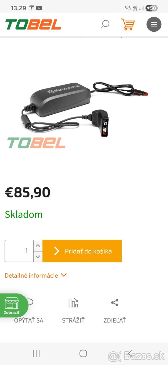 Nabíjačku husqvarna QC80