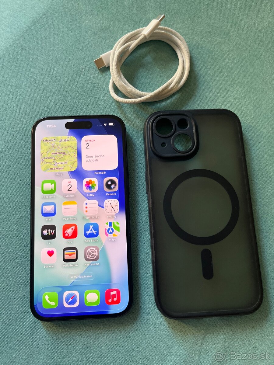 iPhone 15,black,zdravie 89%