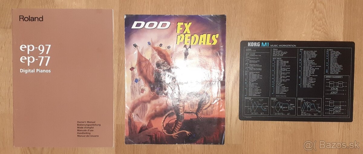 Predám manuály DOD, Roland, KORG