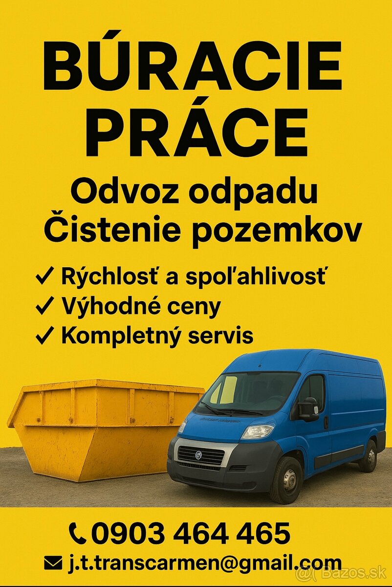 Vypratavanie odvoz odpadu búracie práce