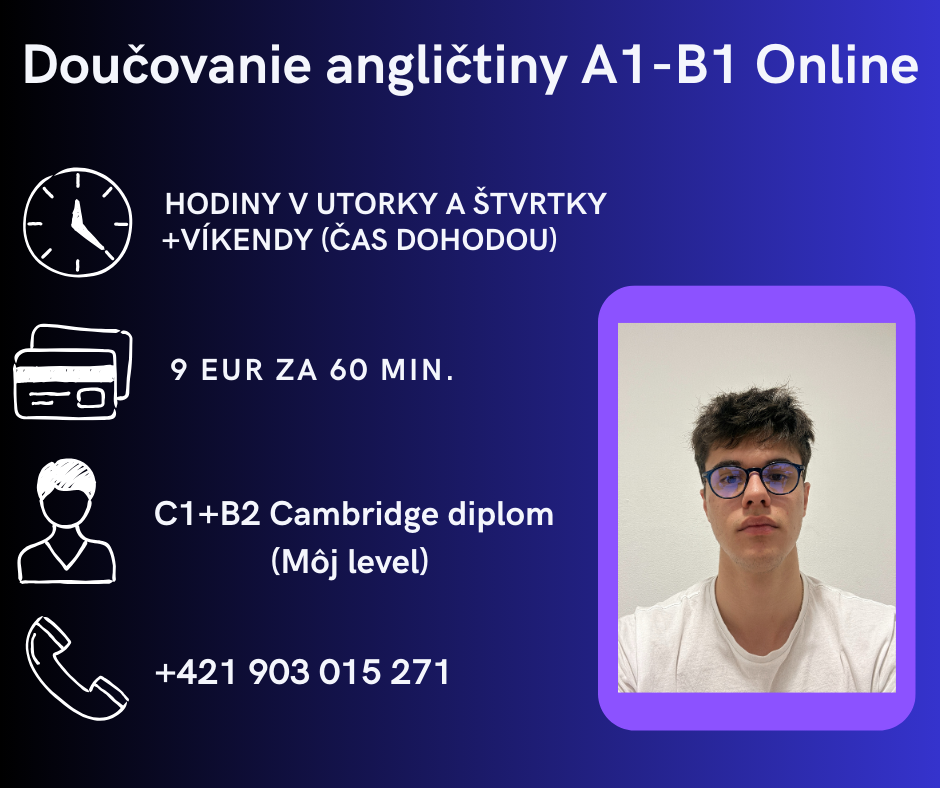 Doučovanie Angličtiny pre žiakov ZŠ, SŠ a začiatočníkov.