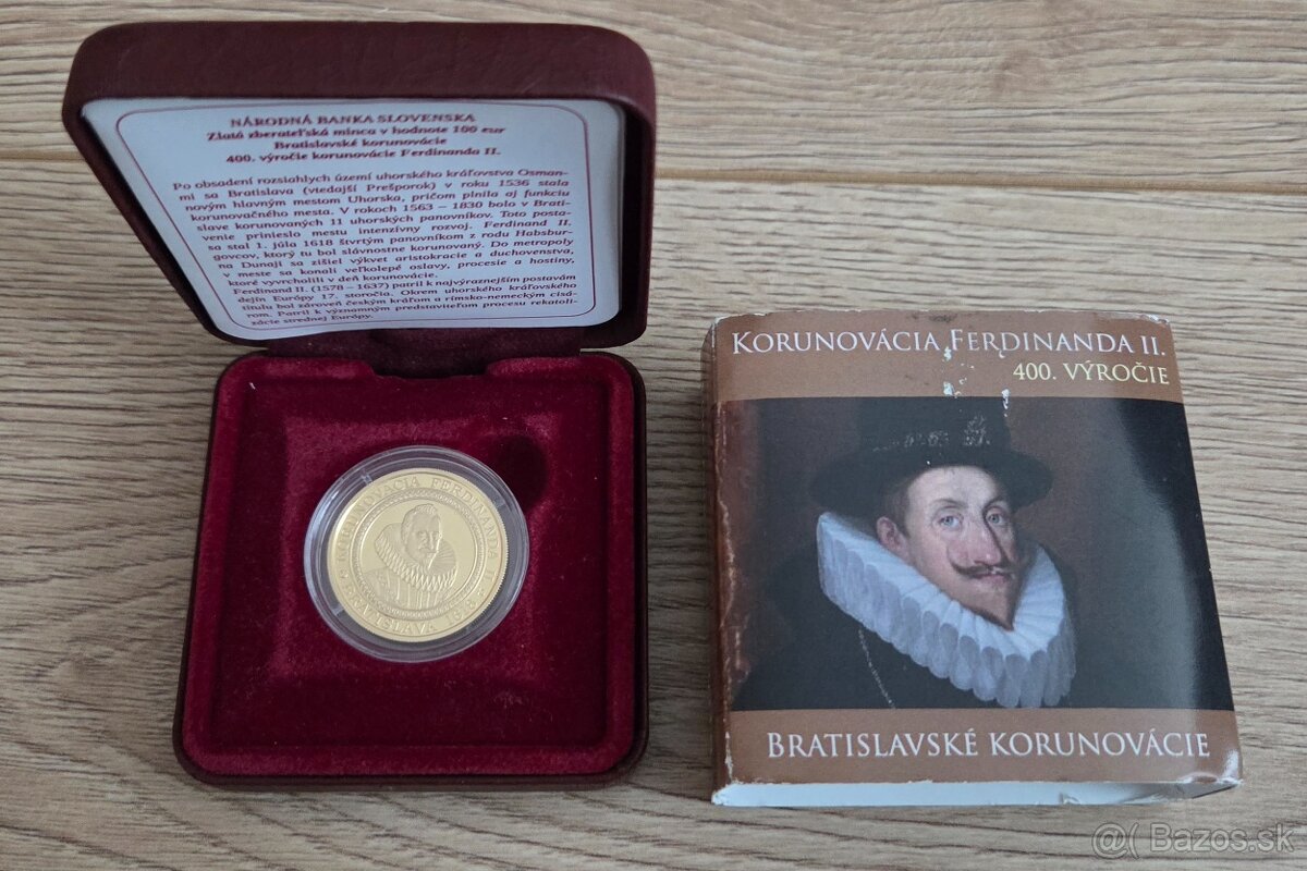 Zlatá zberateľská minca 100 € Korunovacia Ferdinanda II 2018
