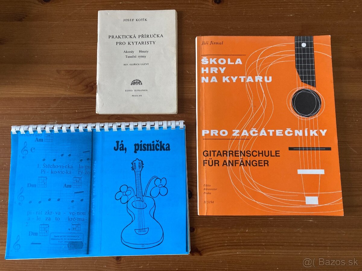 Učebnice hry na gitaru, akordy, noty, obľúbené piesne