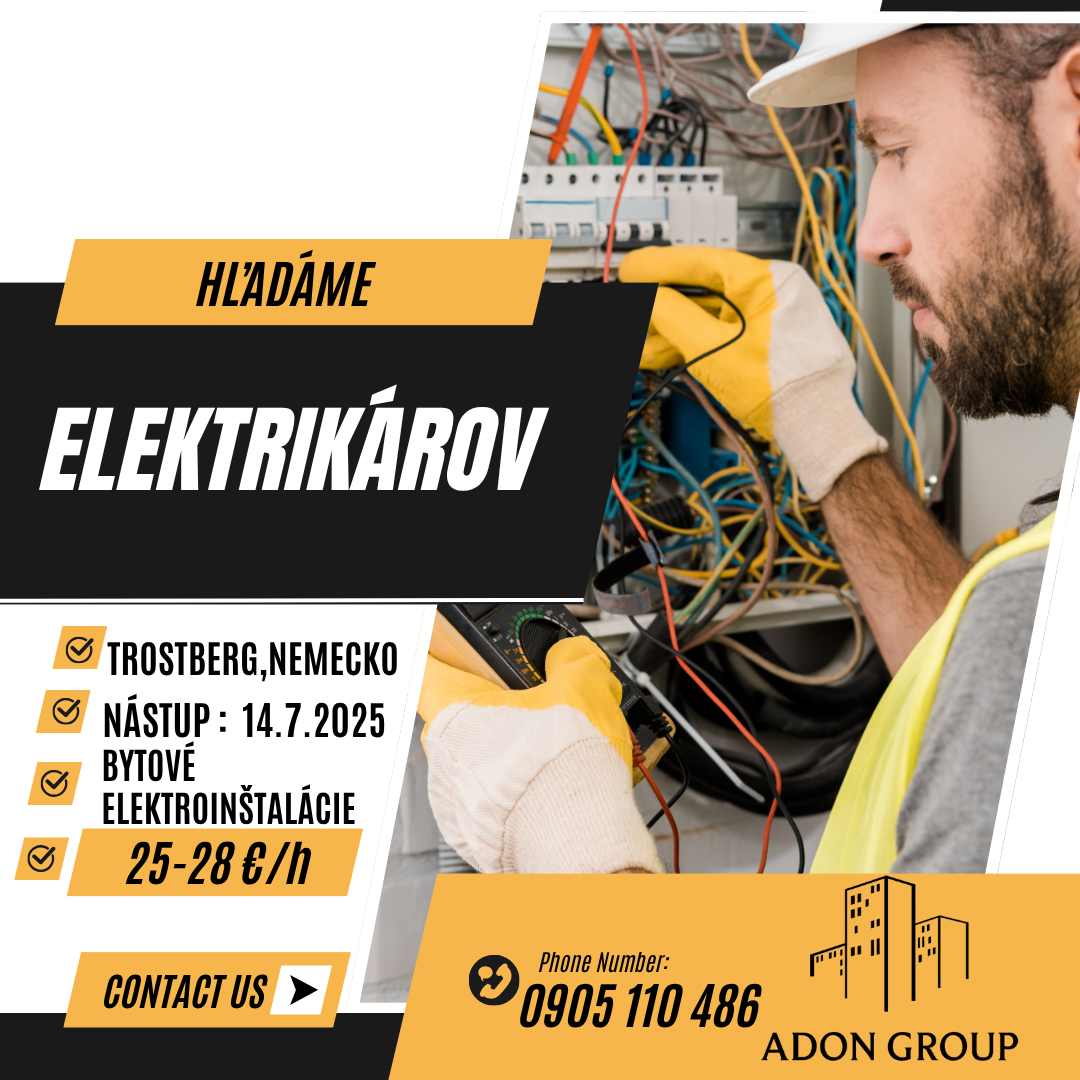 Ponuka práce pre 2 elektrikárov Nemecko