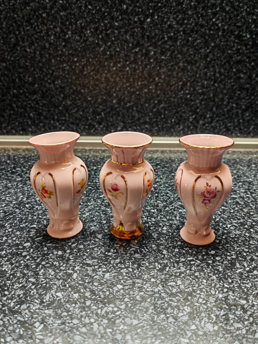 Ružový porcelán - vázičky