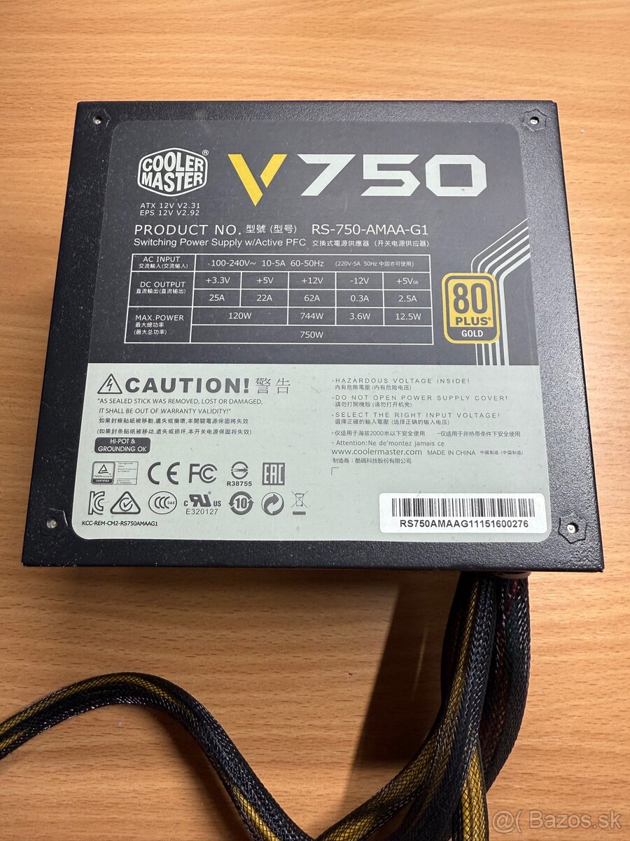 Predám PC zdroj Cooler Master V750 Semi modular