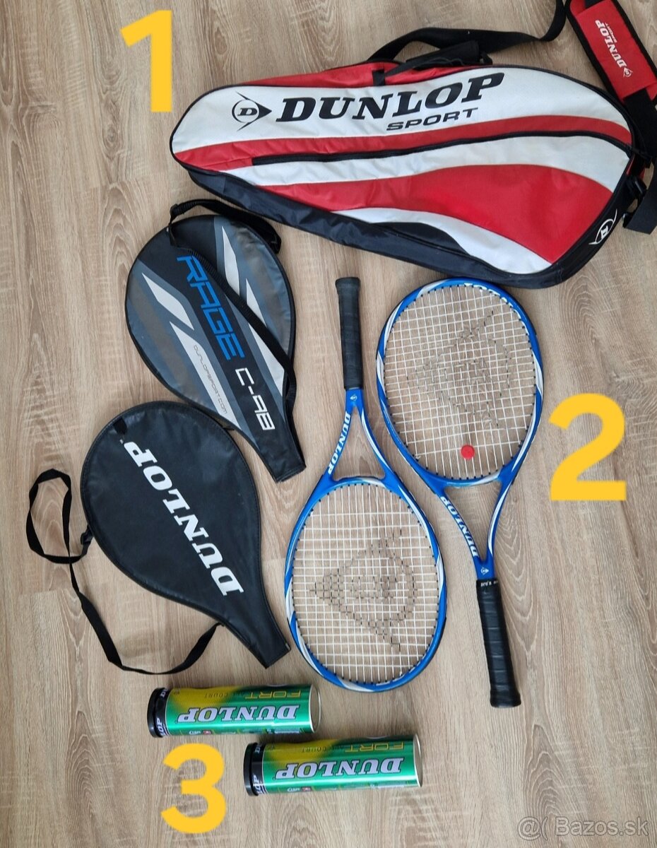 DUNLOP TENIS RAKETA, TASKA, LOPTICKY, OBAL RAKETY