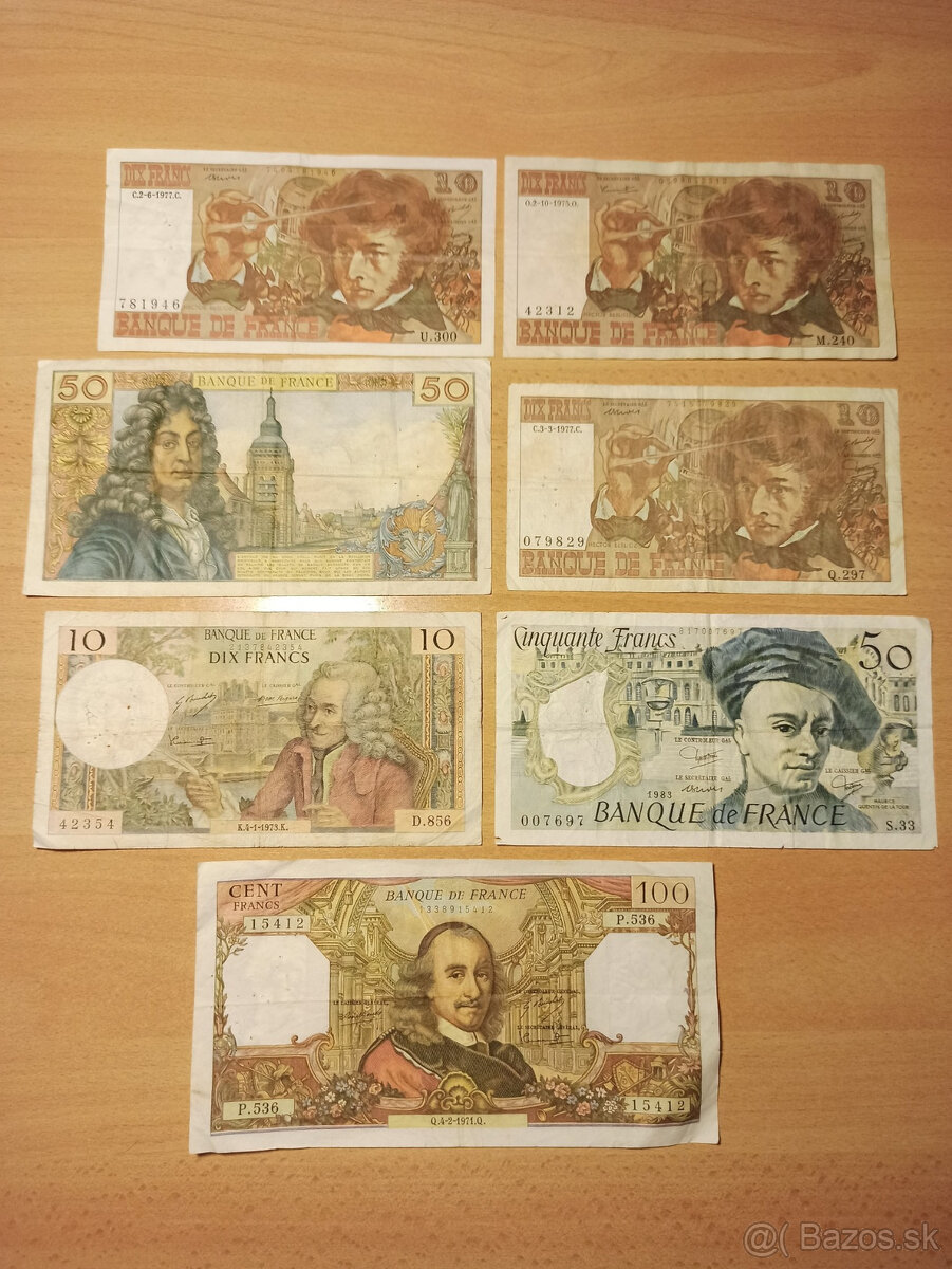 Bankovky Francúzsko z rokov 1971-1983