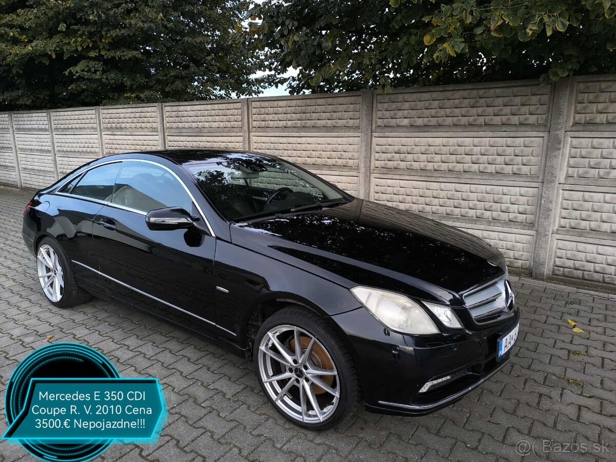 Mercedes E 350 CDI R. V. 2010. Nepojazdné