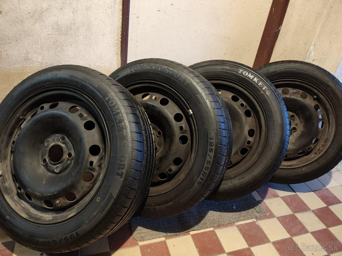 Plechove disky R15 + letne pneumatiky