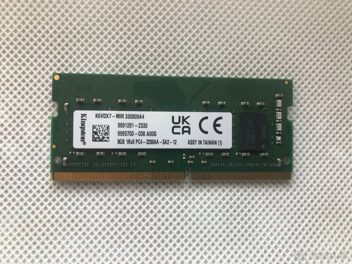 Pamat ram so-dimm KINGSTON 8GB ddr4 3200mhz do notebooku,