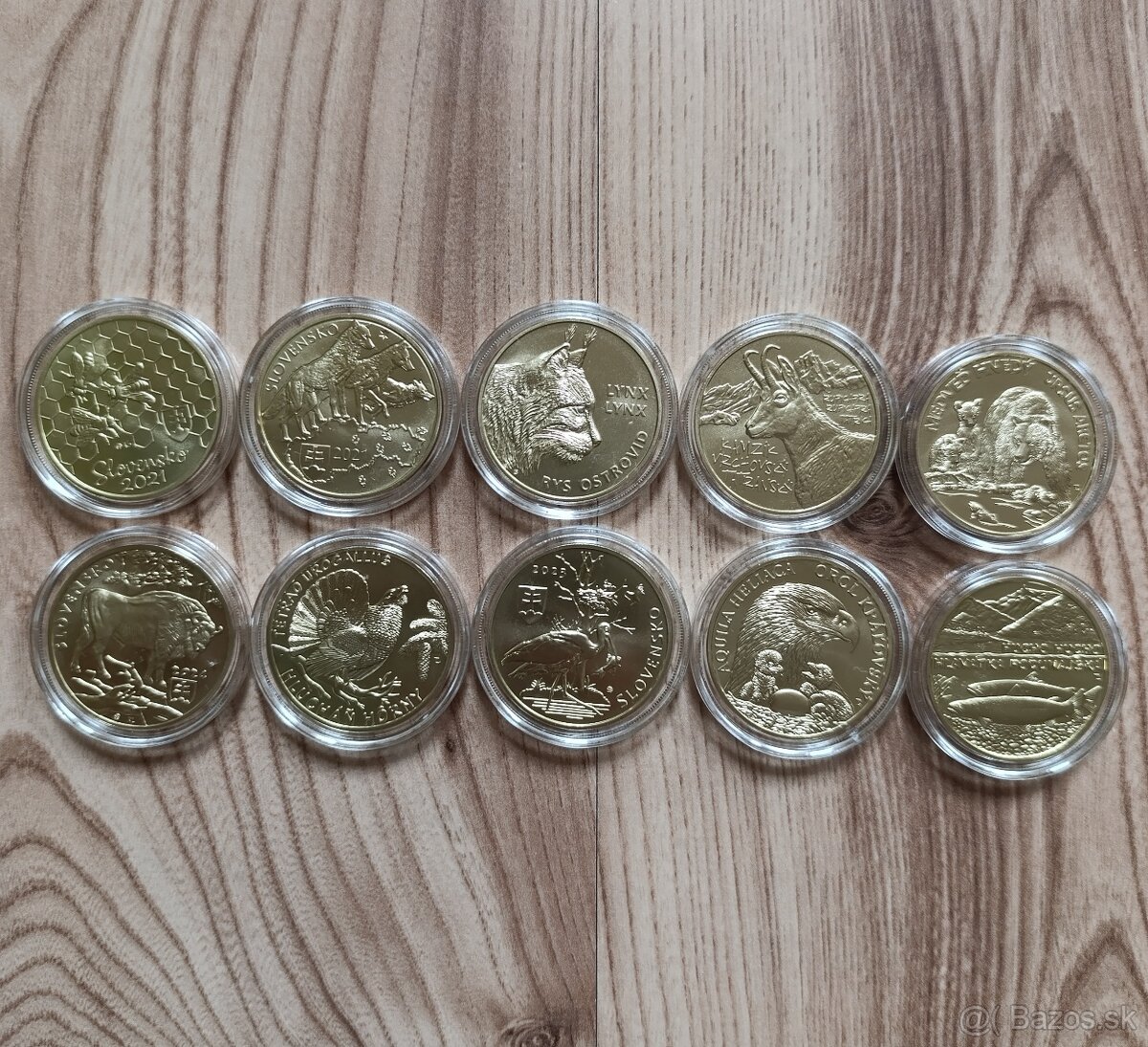 5 euro Slovensko Fauna a Flóra kompletná zbierka 10 ks